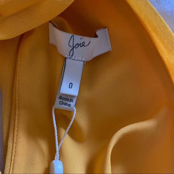 JOIE Elenita Pleated Chiffon Maxi Dress Yellow - 0 - Picture 11 of 12